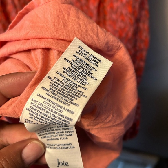 Joie dress - red/pink print sleeveless cotton midi/maxi dress - Picture 7 of 9